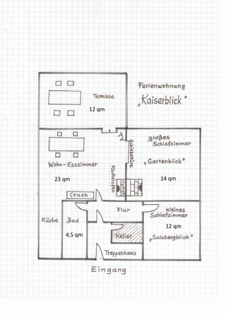 Grundriss FeWo Kaiserblick Brannenburg EG Wohnung