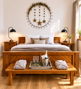 große Schlafzimmer 1 im OG mit Schrank,  genug Platz für ein Kinderbett