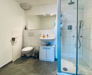 Bad mit großer Dusche und WC