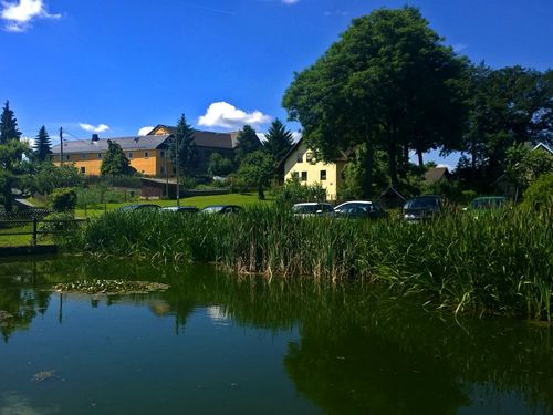 Dorfteich mit Blick zum Hof Dorfteich mit Blick zum Hof