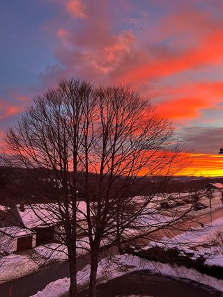 Blick Wohnzimmerfester - Sonnenaufgang Winter