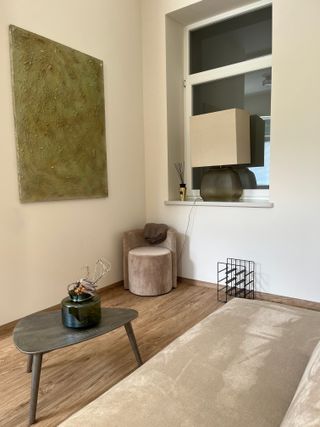 Wohnzimmer in der Ferienwohnung Pure Highlight Living 9 in Steinfurt