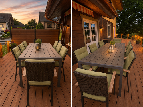Großzügige Terrasse mit Sitzgelegenheit Großzügige Terrasse mit Sitzgelegenheit