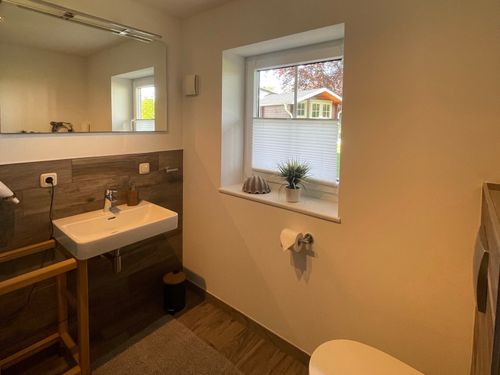 Badezimmer im Untergeschoss mit Dusche und WC Badezimmer im Untergeschoss mit Dusche und WC