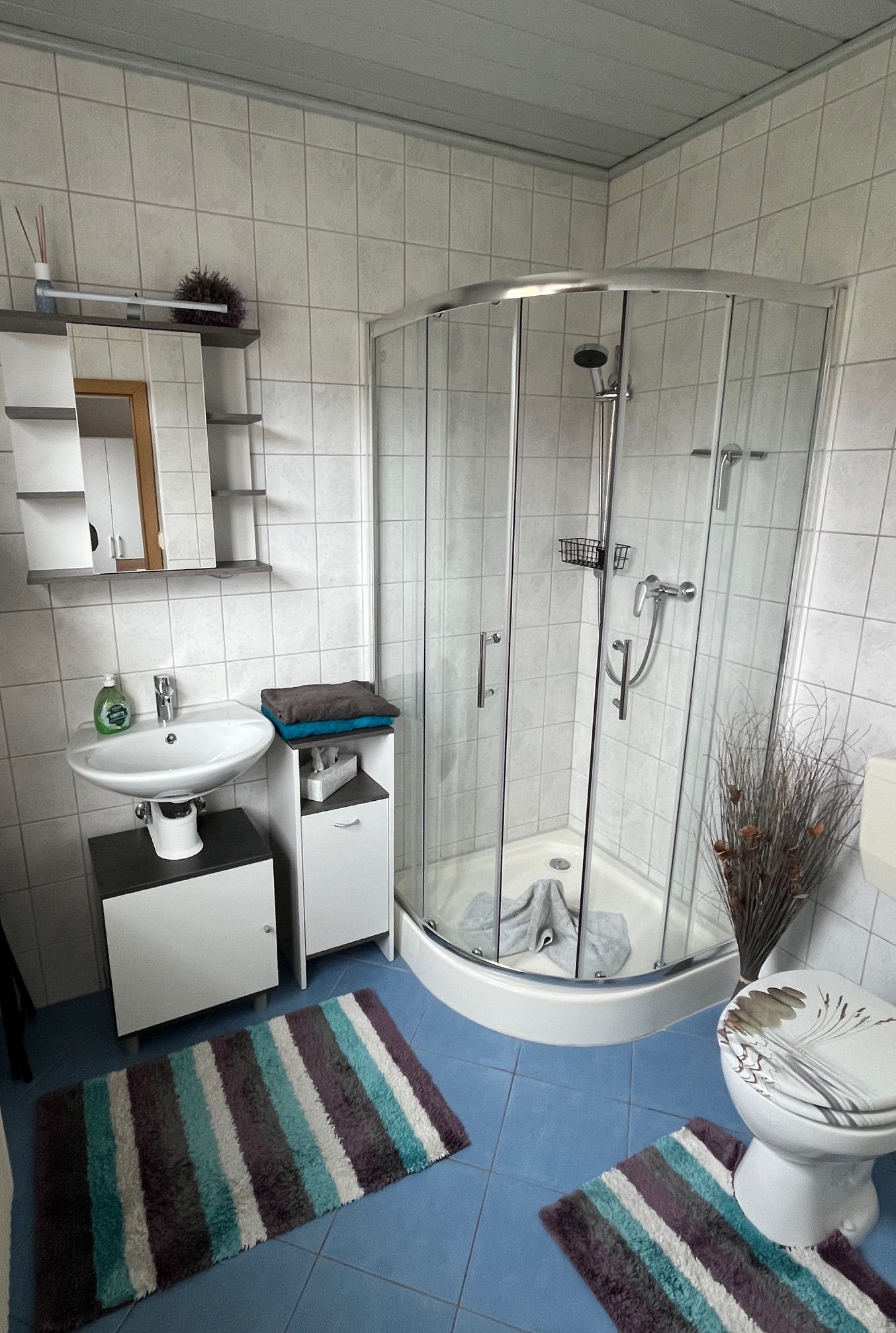 Bad mit Dusche und WC