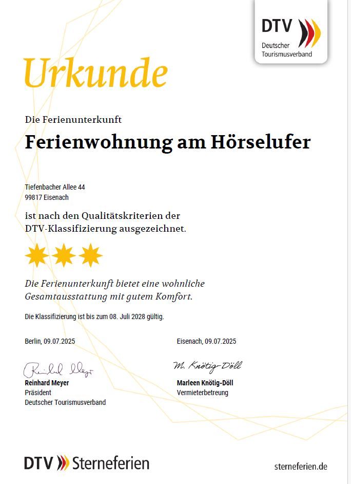 DTV-Klassifizierung Urlkunde