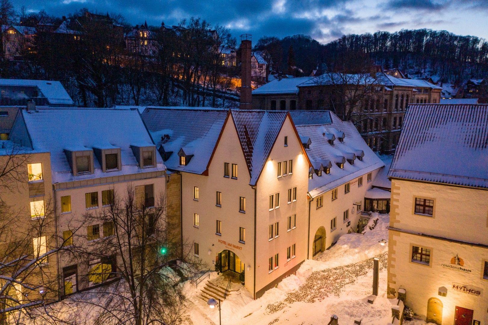 Außenansicht Hotel Am Markt Winter
